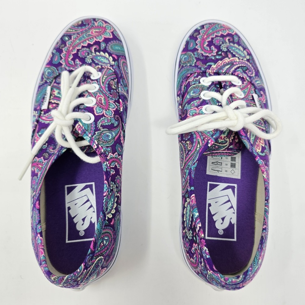 Vans Authentic Purple Paisley Canvas Low Top Sneakers Womens 6 Mens 4.5 - Picture 10 of 16